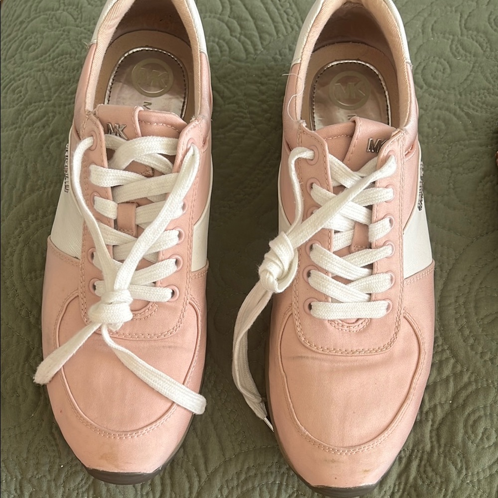 Michael Kors Pink and White Sneakers Retro-Inspired Design